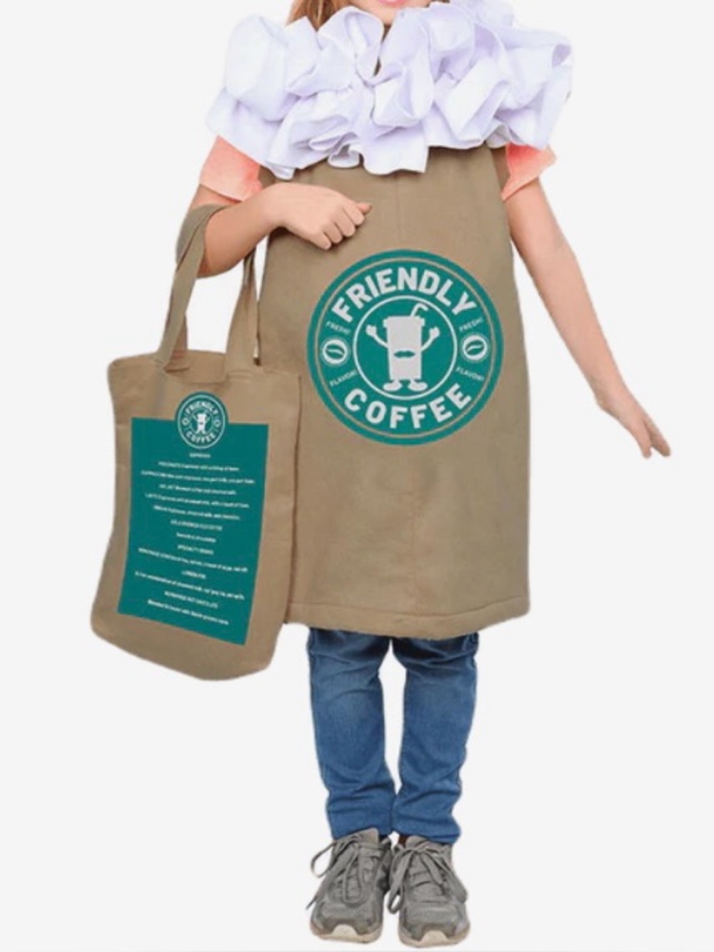 Adorable 4-6 T Dress Up America Kids Frappuccino Costume